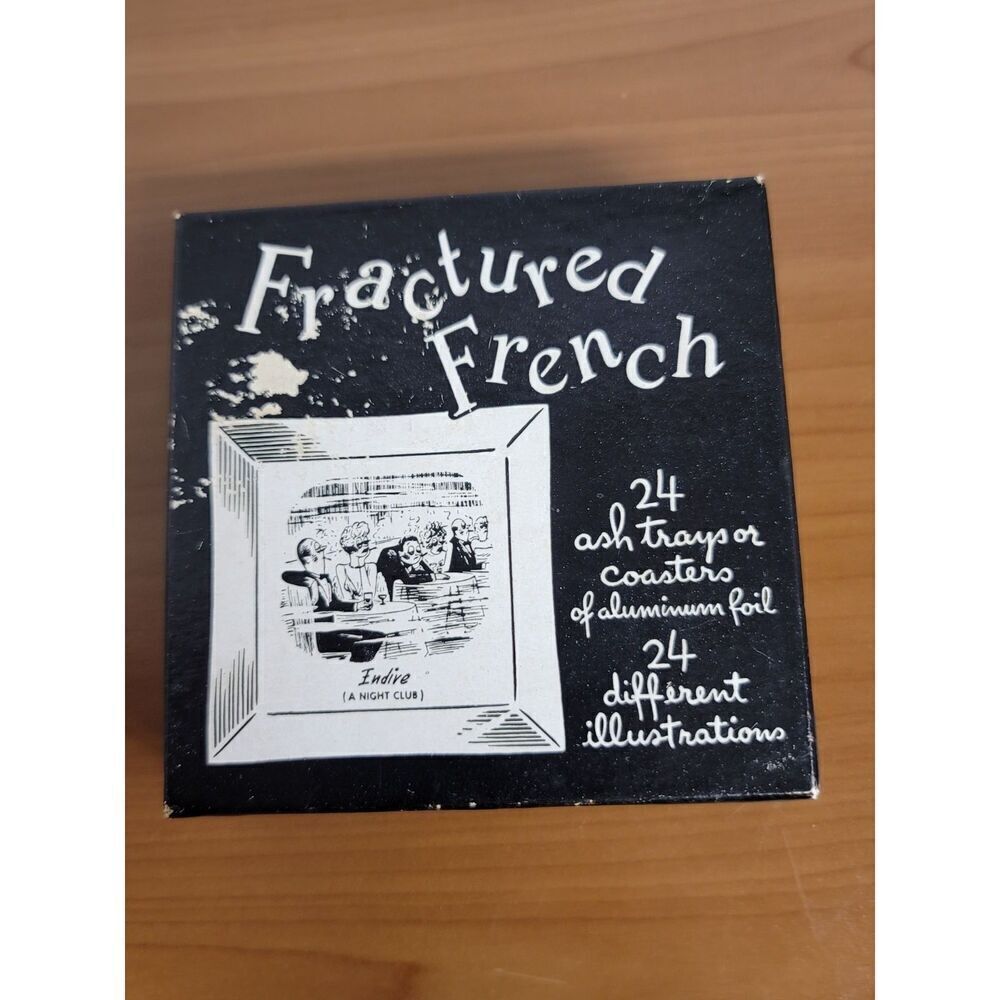 VTG 1950 Fractured French Ashtrays Coasters #A26